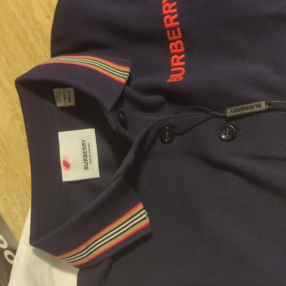 Burberry Kids Icon Stripe piqué polo shirt Size 4T